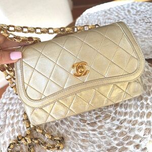 CHANEL Vintage 90’s Metallic Mini Flap Bag